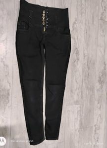 High Waist Black Jeans
