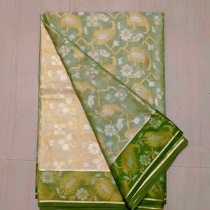 Elegant Green Banarasi Saree