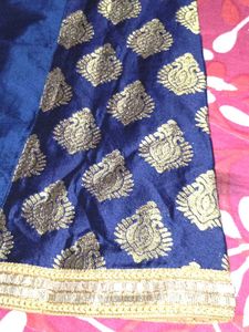 Blue &amp; Gold Embellished Dress
