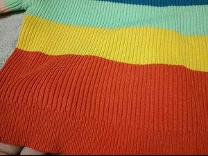 Rainbow Ribbed Knit Top