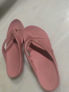 Pink Crocs Flip Flops