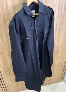 Men&#39;s Black Denim Kurta- Size M