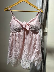 Pink Lace Romper