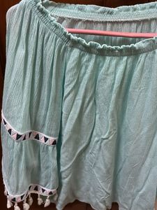 Mint Boho Off-Shoulder Top