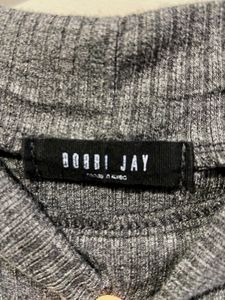 Grey Long Sleeve Crop Top