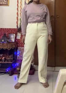 Urbanic High Waisted Beige Jeans