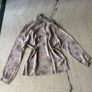 Sheer Pastel Floral Blouse