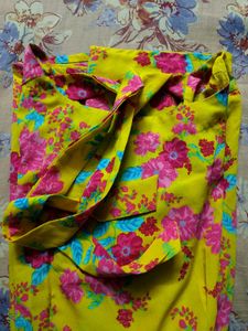 Floral Print Yellow Mini Dress