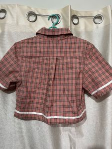 Peach Crop Shirt for Women