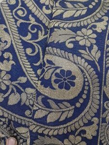 Elegant Navy Blue Floral Saree