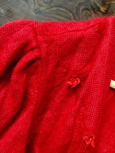 Red Knit Cardigan