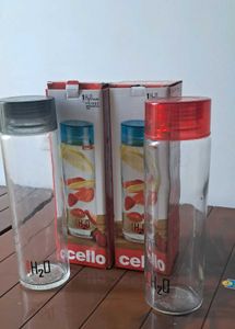 Cello Glass Bottle 2 Piece Set New With Box