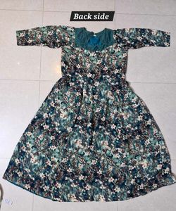 Floral Print Green Dress