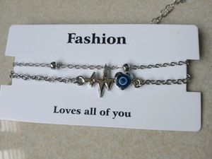 Double Chain Evil Eye Bracelet