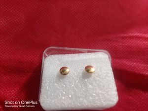 GVG GOLD PLATED COPPER MATERIAL  JHUMKA EARRINGS  RED CUBIC ZIRCONIA STONE