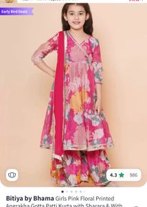 Pink Floral Printed Kurta Set