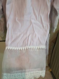 Cotton Organza Lavender Straight Suit Bottom