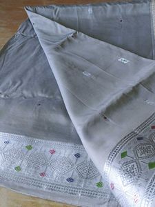 Elegant Grey Saree with Border