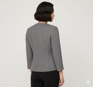 Elegant Grey Tweed Jacket