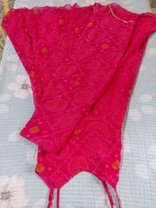 Pink Anarkali Kurta With Dupta.