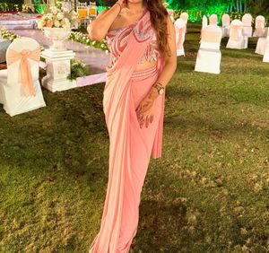 Designer Ready To Wear Saree With Sequenced Blouse