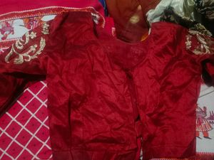 Raw Silk Skirt And Top Set