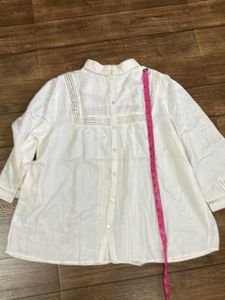 NEXT White Crochet Trim Blouse