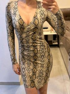 Snakeskin Print Mini Dress
