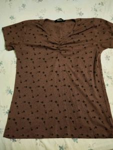 Mauve V-neckline Tshirt