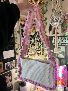 Handmade Crocheted Ruffle Bag De