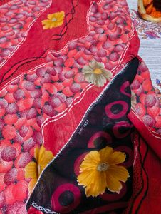 Red Floral Saree