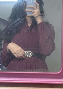 Burgundy Tiered Midi Dress