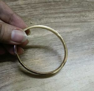 Gold Bangle with Crystal Accents