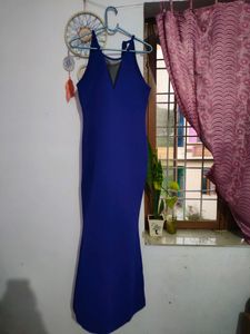 Ajio Blue Maxi Party Dress