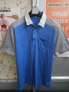 Blue & Gray Polo Shirt