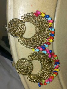 Colorful Beaded Jhumka Earrings