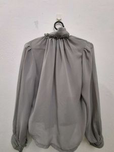 Gray Button up Top