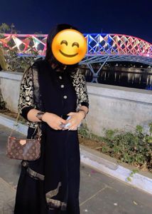 Black Ethnic Gown With Over Coati