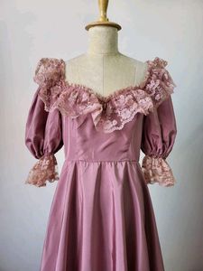 Vintage Pink Lace Maxi Dress
