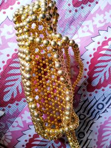 Golden Pearls/Beads Handmade Purse