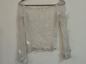 White Pinterest Off Shoulder Top