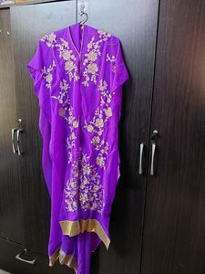 Purple Ethnic Semi Stitched Suit💜
