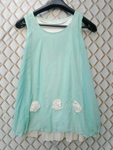 New With Tag Ruffled Blue Korean Top
