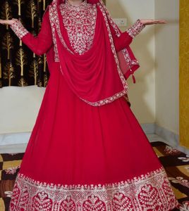Red Embroidered Indian Dress