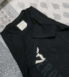 Aeropostale Men Black Regular Fit Cotton Tshirt