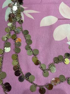 Silver Chain Belt/necklace &amp; Necklac 3 In 1 Combo
