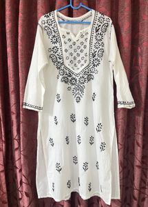White Embroidered Kurti