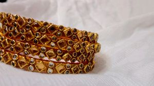 Golden Kundan 4 Bangles