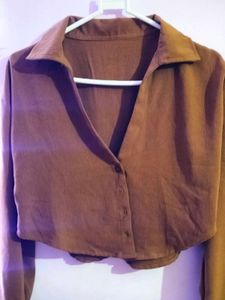 Brown Crop shirt