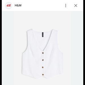 H&M White Button-Down Vest